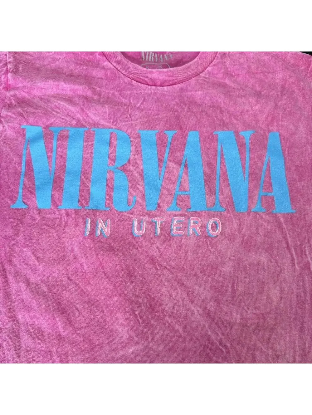 NIRVANA In Utero Pink Bleach Dye Tee - Small